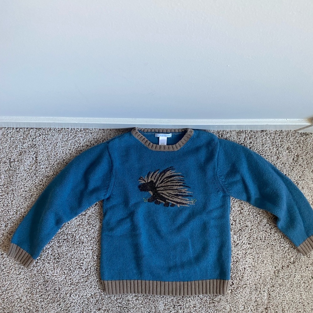 Blue and Tan Porcupine Janie and Jack Children Sweater Size 6 - Picture 2 of 7